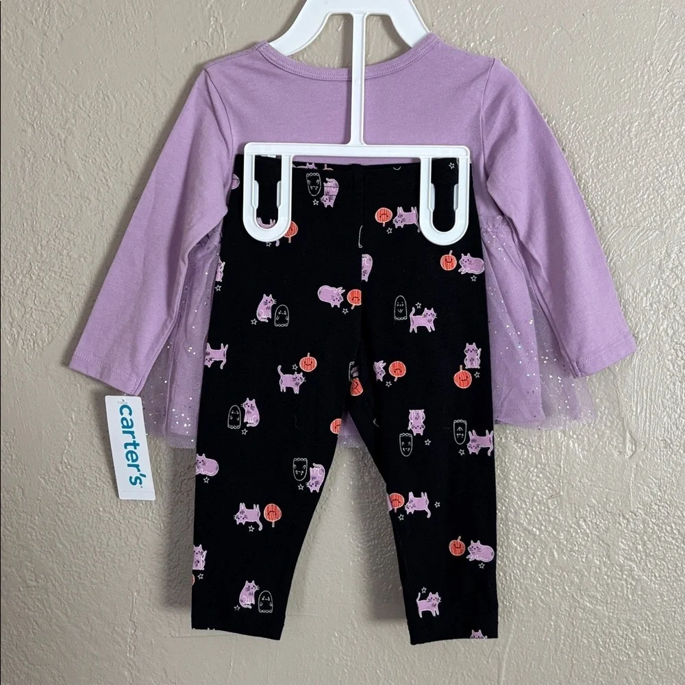 Carters Baby Girl 2 Piece Set Halloween Fall Purple 12M - Picture 7 of 9